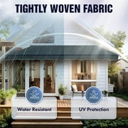 ALEKO 16 x 10 ft Red White Striped Motorized Retractable Patio Awning