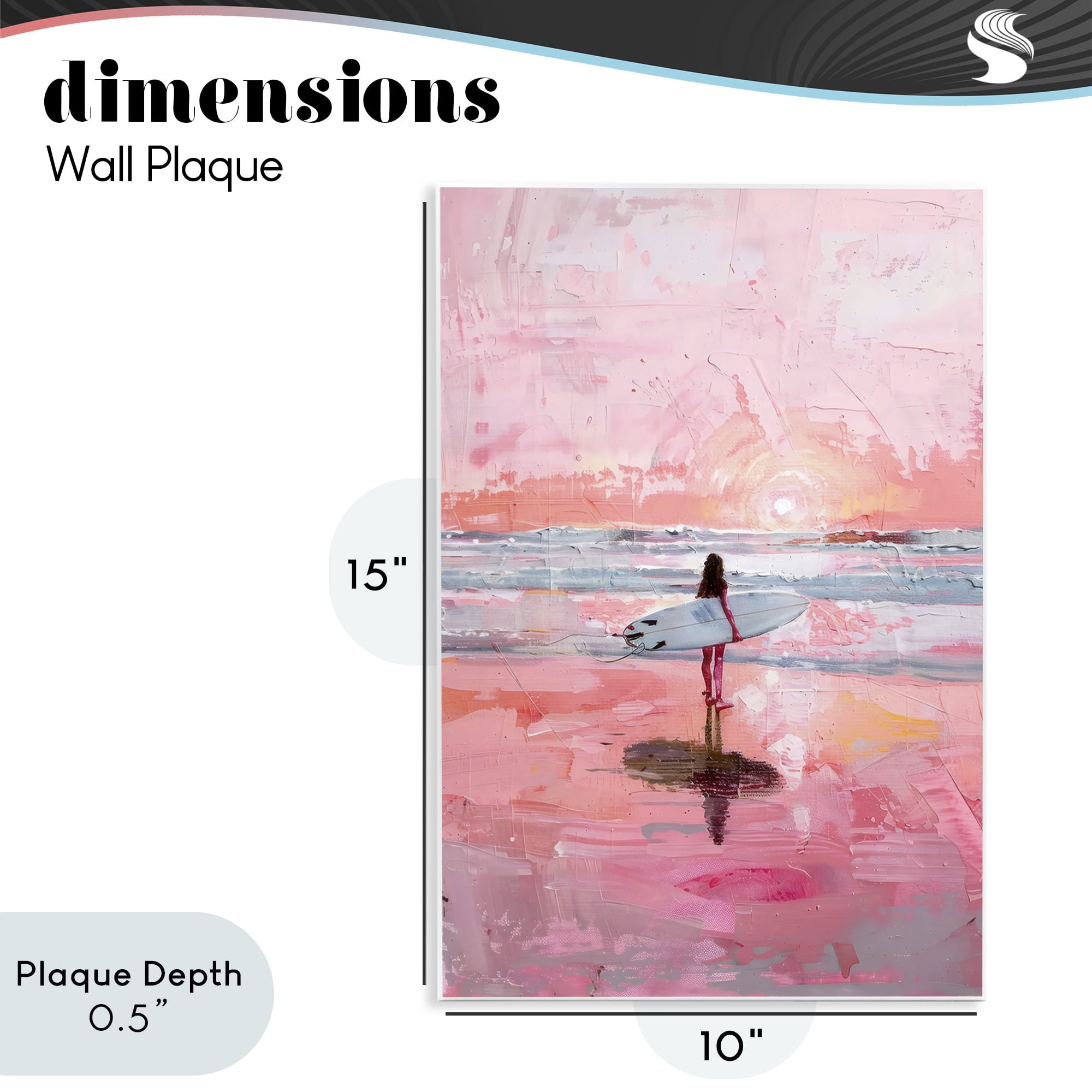 Stupell Industries Surfer at Pink Sunset Wall Plaque Art, design by Creative Studio