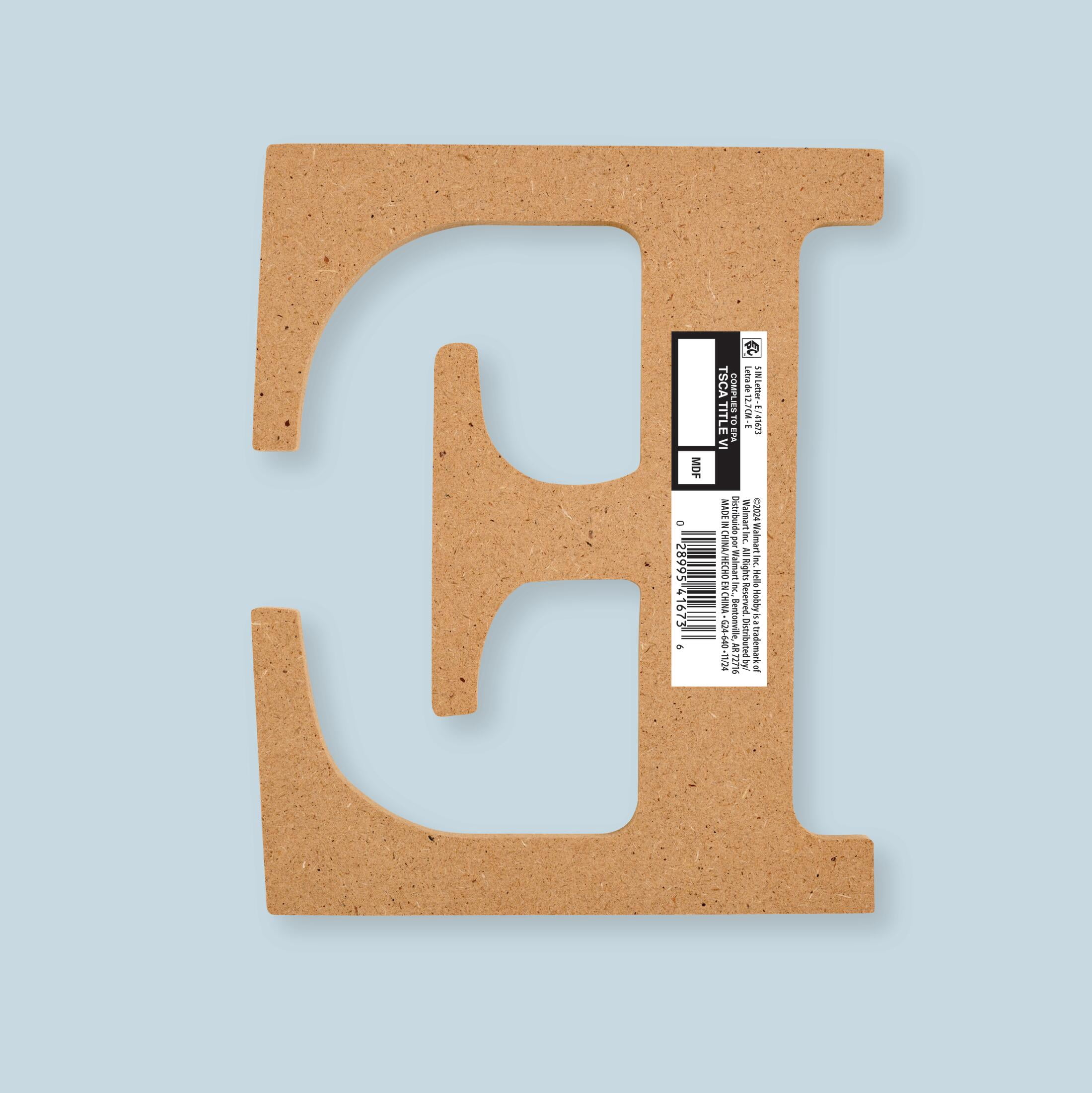 Plaid Unfinished Wood MDF 5" Letter for DIY Arts and Crafts, E