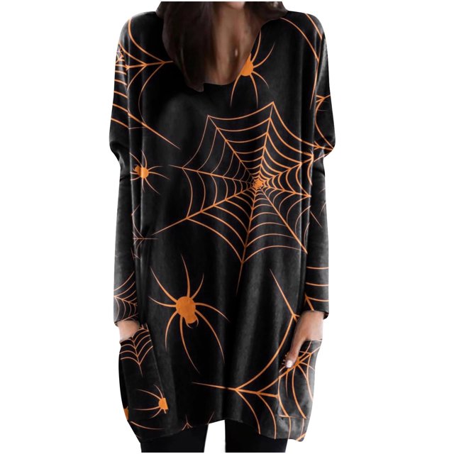 Tops Para Mujer Elegante Blusa Casual Camisas de Manga Larga Cuello Redondo Bolsillo Suelto Cosplay Impreso Odeerbi ODB165429