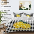 thumbnail image 5 of Summer Lemon Twin Size Comforter Set, Fruit Sweet Summer Black White Plaid Bedding for All Seasons, 4 Pcs Bed Set, 1 Quiltcover (68"x86") ,1Sheet(67"x116"), 2Pillowcases (30"x20"), 5 of 9