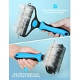 thumbnail image 5 of Pet Grooming Brush for Dogs/Cats, 2 in 1 Deshedding Tool & Dematting Undercoat Rake for Mats & Tangles Removing, Reduces Shedding by up to 95%, Great for Short to Long Hair Breeds Blue, 5 of 5