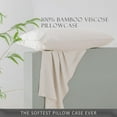 thumbnail image 2 of TOSMO Luxury Pillow Case Set of 2, Viscose Made from Bamboo OEKO-TEX, Silky Soft, Breathable & Cooling Pillow Cases with Envelope Closure (King/20x40", Beige), 2 of 6