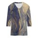thumbnail image 4 of ICHUANYI Clearance Women's Fashion Printed T-shirt 3/4 Sleeves Blouse V-Neck Casual Tops(Purple, L) ICHUANYI WER2023081202722, 4 of 5