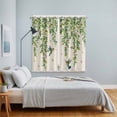 thumbnail image 3 of Spring Botanical Kitchen Curtains Window Panels, Watercolor Leaves Flowers Birds Beige Insulated Window Treatment Curtain, Grommet Curtains for Bedroom/Living Room/Bathroom, 2 Piece 52"Wx84"L, 3 of 8