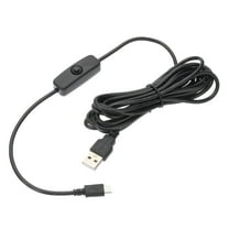 USB Male to Micro USB Male Power Cable with Switch Black 1