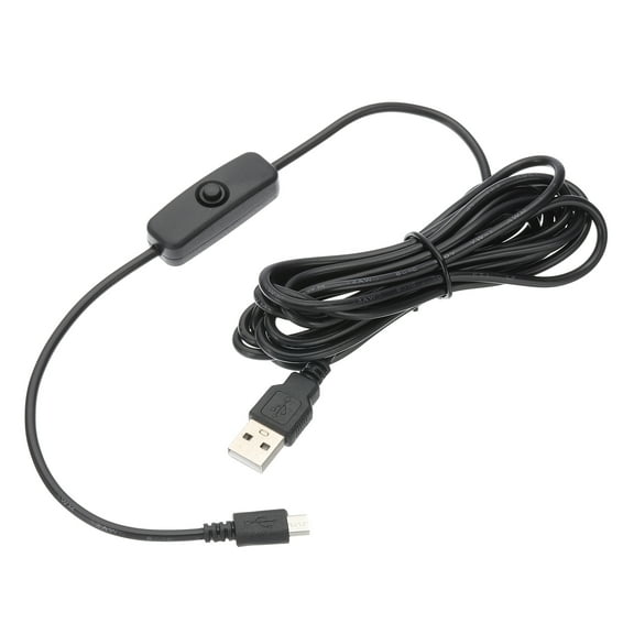 USB Male to Micro USB Male Power Cable with Switch Black 1
