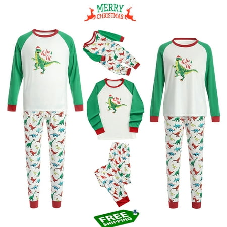 

Sunisery Christmas Family Ugly Dinosaur Pajamas Cute Holiday Sleepwear Set Merry Christmas Matching Pjs For Adult Kids Baby Dog