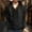 Black, variant on Men's Big and Tall Corduroy Hooded Sweatshirt with Color Block Design and Stand Collar