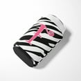 thumbnail image 3 of Letter F Initial  Zebra Stripe and Pink Can or Bottle Hugger, 3 of 5