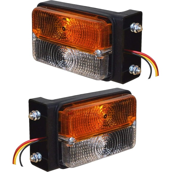APSMOTIV Pair of Turn Signal Indicator Lights Assembly Side Marker Light with 12 Volts Bulbs Suitable for Case IH | Massey Ferguson Tractor | McCormick Tractor