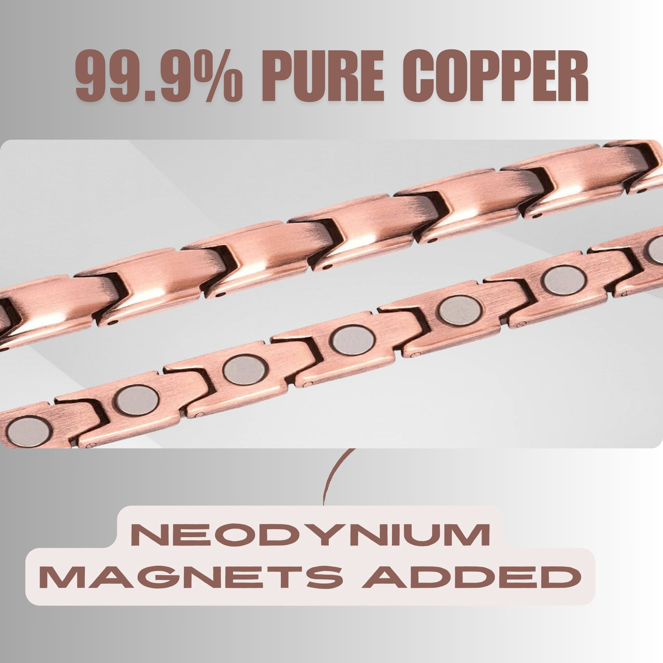 Wollet Cross Copper Magnetic Anklets for Women, Jewelry Gift for Mom&Wife, 10 inches, Christian Gifts