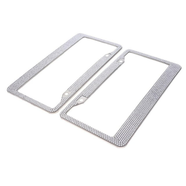 Miulika 2x 12"x6" Plate Frame Bling Rhinestone Crystal Diamond 8 Row