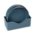 thumbnail image 1 of Set of 5 Plastic Plates With Holder Durable Shatterproof Deep Plates Solid, 1 of 3