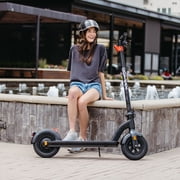 GOTRAX G3 ماكس التنقل الكبار سكوتر الكهربائية، 37 ميل المدى، 350 W موتور، 10 Tire، طوي، المحمولة، الكبار، أسود