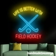 thumbnail image 3 of Handmadetneonsign Life Is Better With Field Hockey Neon Sign, Sport Led Light, Hockey Wall Art 67687, 3 of 5