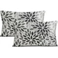 thumbnail image 2 of Dahlia Pillow Covers 12x20 Inch Set of 2 Summer Rust Geometric Flower Outdoor Decorative Throw Pillows Farmhouse Rust Black Pillow Case Linen Square Cushion Cover for Home Sofa Living Room, 2 of 6