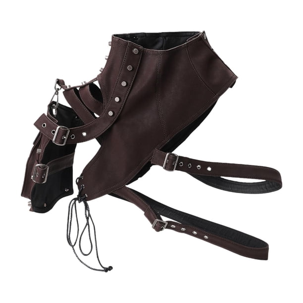 Bolso de hombro Steampunk con remaches metálicos para Halloween, ideal para cosplay y cumpleaños. cafe normal