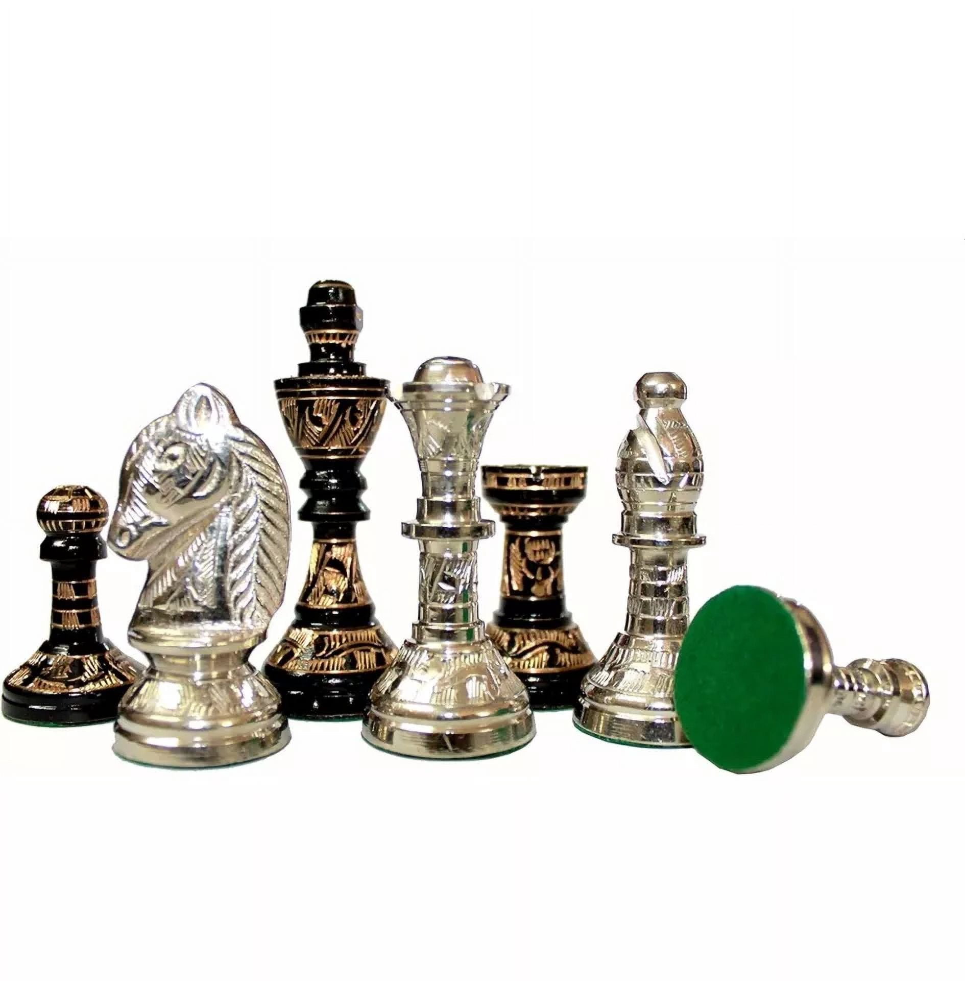 Premium Brass Made Chess Board Game Set + All Brass Pieces (12 INCHES BY 12 INCHES )