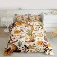 thumbnail image 3 of Manfei Western Cowgirl Boot Full Size Comforter Sets, Rustic Sunflower Cactus Bedding Comforter Set, Cartoon Brown Stars Reversible Bedding Sets, Lightweight Room Decor, 3 Pieces, 3 of 9