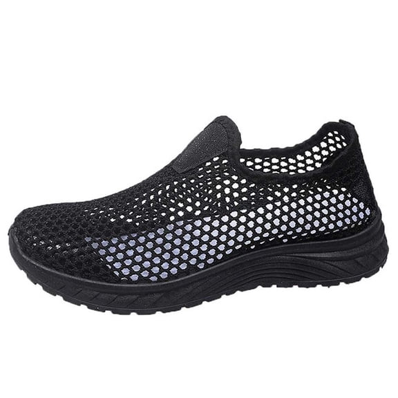 Toome Women's Mesh Walking Shoes, Lightweight Slip-On Flat Dance Sneakers, Breathable Comfort Loafers for Everyday Wear