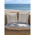 thumbnail image 4 of Outdoor Pillows Waterproof, Farmhouse Stripe Bedding Throw Pillows with Insert for Couch Sofa Bed, Boho Country Vintage Purple Striped 16x16 Inch Pillowcases Decorative Camping Patio Pillow Set of 1, 4 of 7