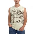 thumbnail image 6 of Daiia Wild West Desert With Cowboys Printed Men's Tank Tops,Casual Soft Sleeveless Gym Muscle Shirts Bodybuilding Tee-Large, 6 of 8