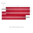 thumbnail image 3 of VHC Brands Farmhouse Table Decor Arendal Red Stripe Runner Fringed Christmas Decorations - 12x36 inches, 3 of 4