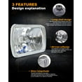 thumbnail image 5 of 5x7" 7x6 LED Headlights Hi-Lo Beam DRL For Toyota Pickup 1982-1995 & For 4Runner, 5 of 11