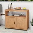 thumbnail image 5 of MEDERLO Wooden Patio Bar Table Set with Storage, Buffet Cabinet Sideboard for Outdoor and Indoor, 5 of 8