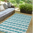 thumbnail image 3 of Simply Daisy 3' x 5' Explorer Blue Watercolor Stripe Spring Chenille Indoor/Outdoor Rug, 3 of 4