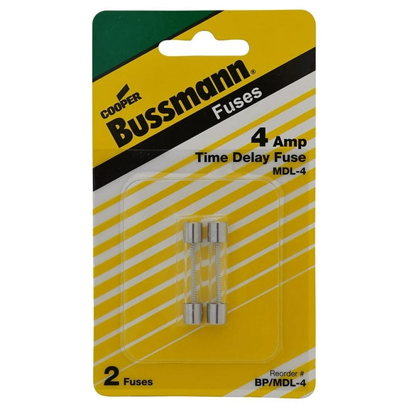 Bussman BP/MDL-4 4 Amp Glass Tube Time Delay Fuse 2 Count