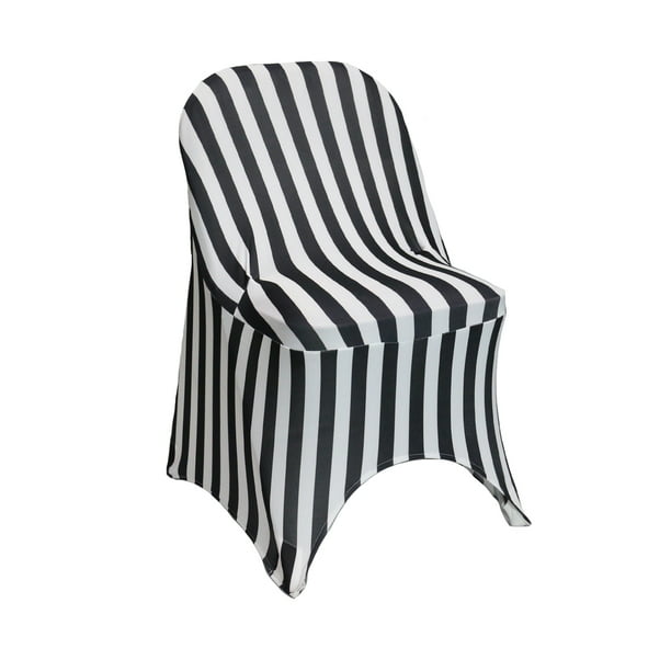 Stretch Spandex Folding Chair Covers, Black And White Striped Chair Covers