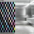 thumbnail image 3 of Erosebridal Checkered Flag Shower Curtain 72Wx84L, Racing Bathroom Shower Curtain, Holographic Checkered, 3 of 5