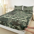 thumbnail image 3 of Feelyou Green Square Camo Twin Sheet Sets, Vintage US Flag Teen Bedding, 3pcs, 3 of 7