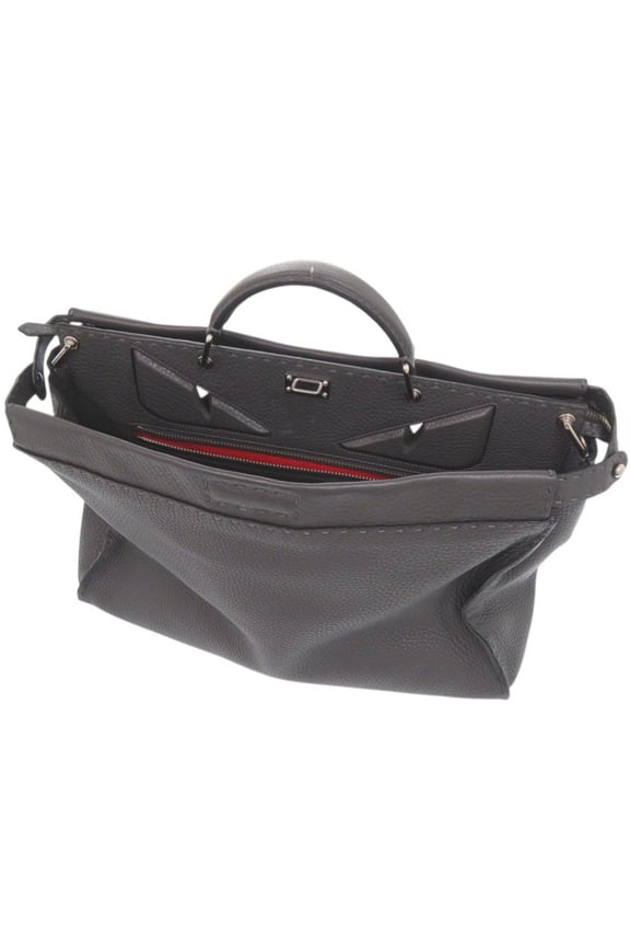 Pre-Owned Fendi 2-way Selleria Peekaboo Monster Bugseye Leather Gray Handbag 0868FENDI