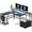 Black, variant on Someet L-Shaped Office Desk with Power Outlets and Lockers, Modern Simple Style 66" Computer Desk with Monitor Stand, Gray