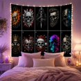 thumbnail image 2 of Floral Garden Grid with Skull Portraits Backgrounds Distinct, Spooky Gothic for Gothic Decor Fans, Dark Art Decor, Christmas Gift, Tapestry Wall Hanging for Bedroom and Dorm, 2 of 7