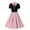 Pink, variant on 1950s Dresses for Women Vintage Rockabilly Retro Short Sleeve Button up Belted Midi Dress Cocktail Party Evening Prom Gown