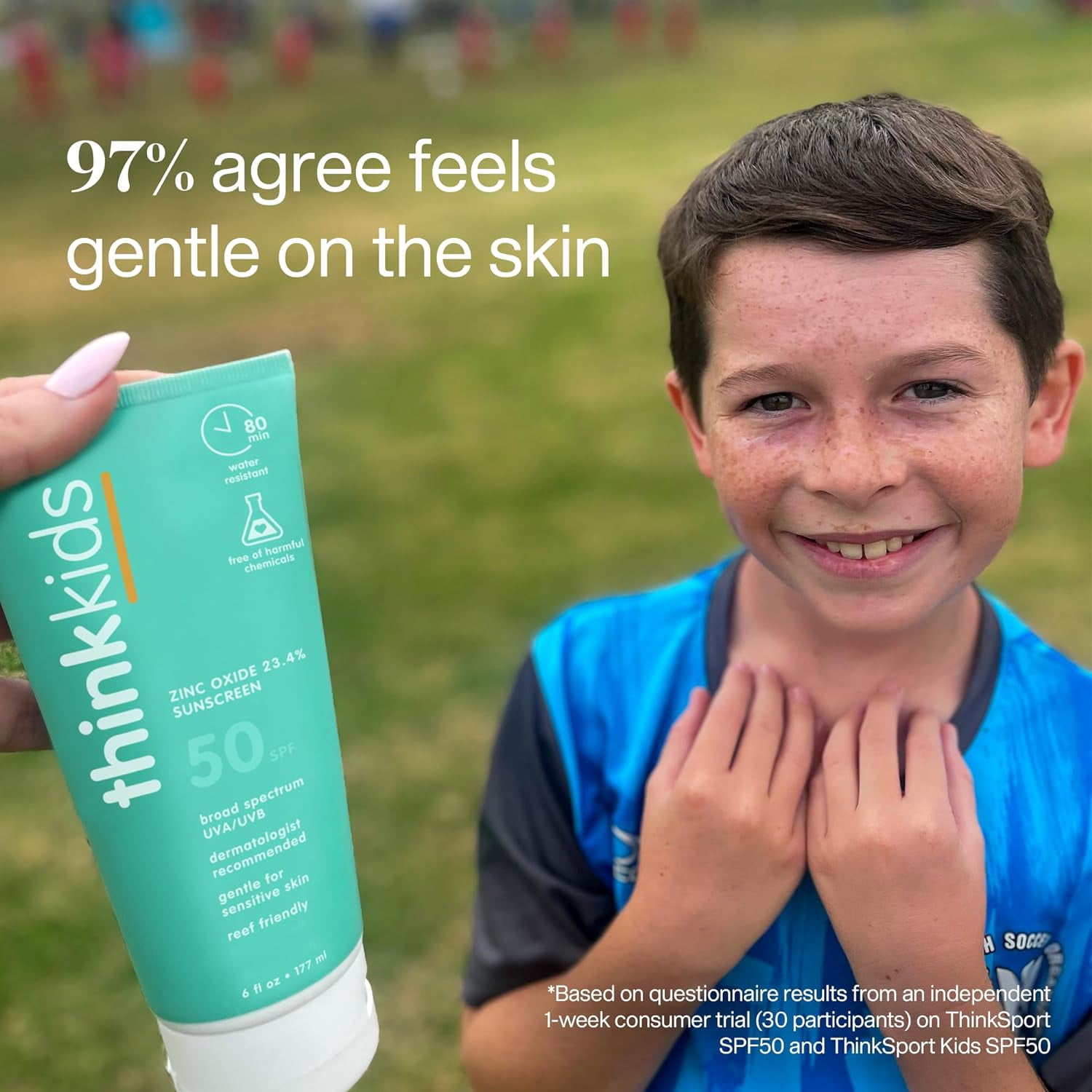 Thinksport Kids SPF 50+ Mineral Sunscreen \u2013 Safe  Natural Sunblock for Children - Water Resistant Sun Cream \u2013 Broad Spectrum UVA/UVB Sun Protection \u2013 Vegan  Reef Friendly S
