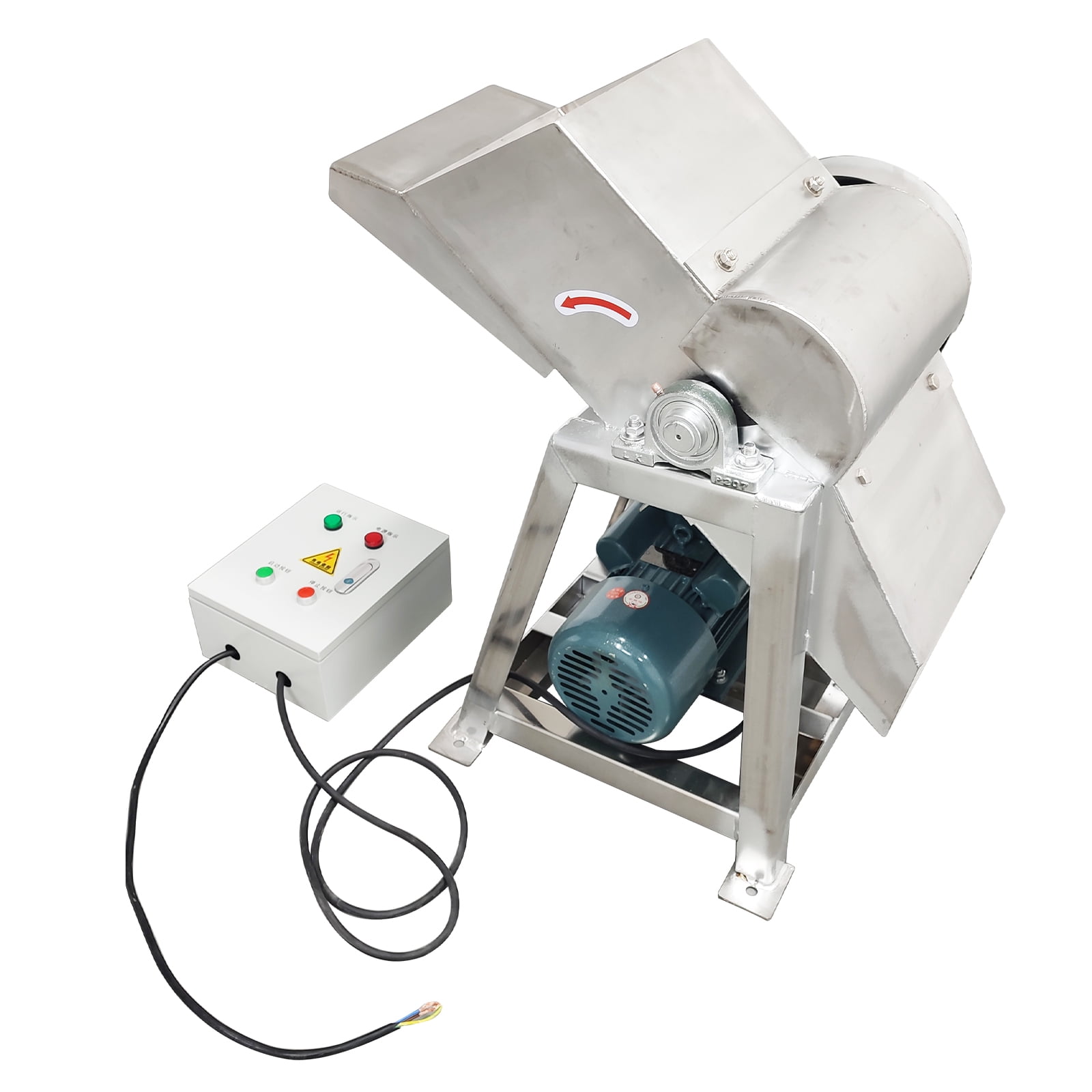 220V Industrial Ice Crusher Machine Commercial Stainless Steel Ice Shaver Breaker No Plug