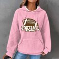 thumbnail image 2 of Xudanell Womens Hoodie Vintage Pullover Graphic Sweatshirt Clothes for Women Colourful Football Print Sweatshirt with Hood Pink XXL, 2 of 5