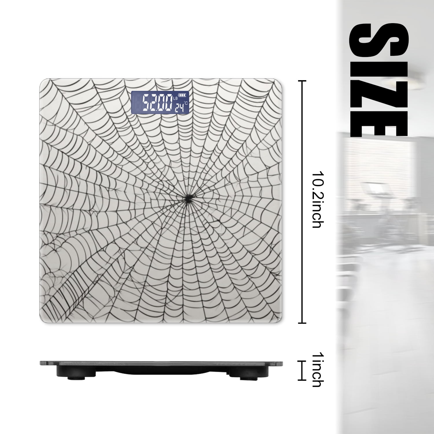 Bathroom Scale, Highly Accurate Digital Body Scale,Precisely Measures Weight up to 400 lbs-Intricate Spider Web With Numerous Lines And Curves