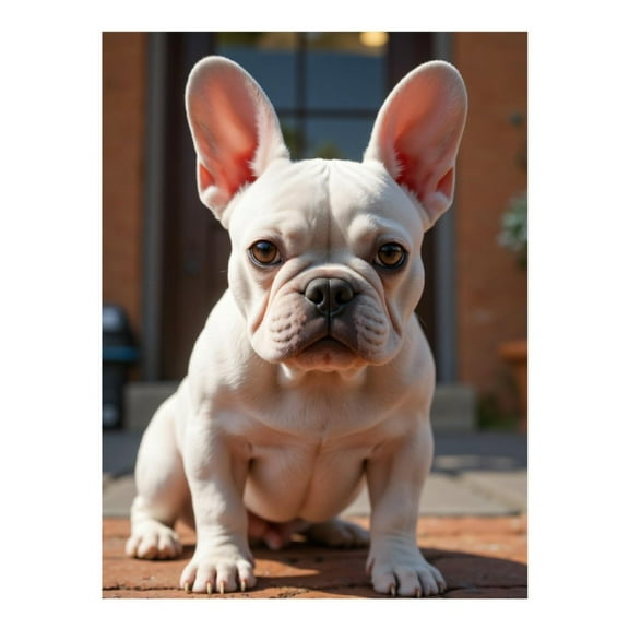 Diamond Art Kits for Adults - 5d Adorable White French Bulldog Diamond Painting for Adults, Diamond Art for Adults Beginners, Diamond Painting Kits for Adults for Home Wall Decor