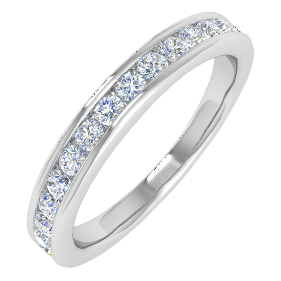 1/3 Carat Diamond Wedding Band Ring in 14K White Gold(Ring Size 10)