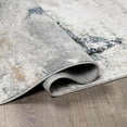 thumbnail image 6 of Hauteloom Marble Swirl Collection Abstract Coastal Living Room Bedroom Dining Room Round Area Rug - Modern Contemporary Bohemian - Grey, Blue, Mustard - 7'10" Round, 6 of 12