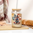 thumbnail image 3 of Patriotic Australian Cattle Dog 4th of July Independence Paws 16oz Glass Cup Mug Heeler Lover Gifts Glass Can with Bamboo Lid and Straw - 02010, 3 of 5