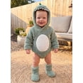 thumbnail image 4 of RUINIXCW Baby Dinosaur Romper with Hood Warm Fleece Animal Costume and Leg Warmer, 4 of 8