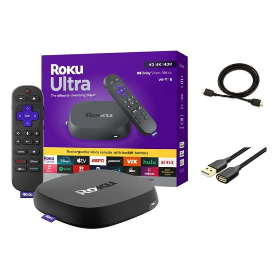 Reproductor de streaming Roku Ultra Ultimate 4K con Voice Remote Pro
