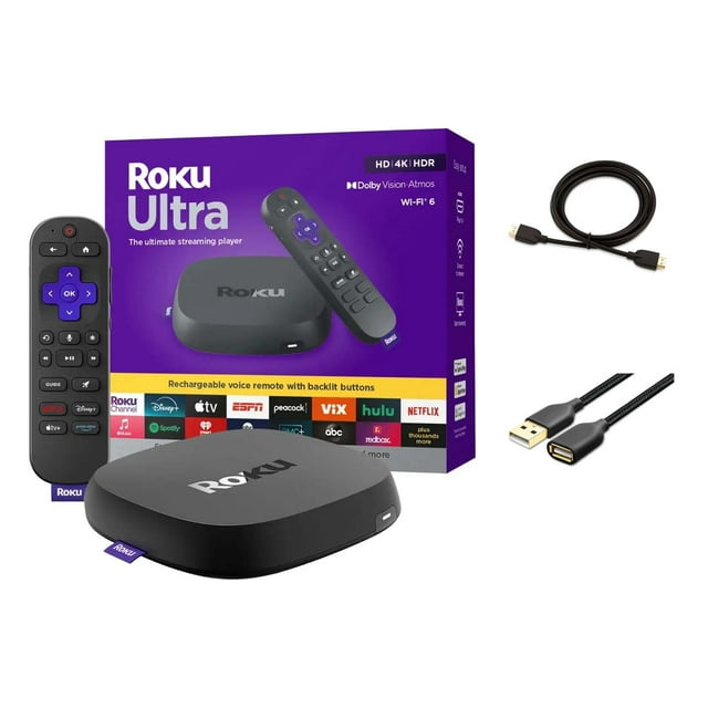 Reproductor de streaming Roku Ultra Ultimate 4K con Voice Remote Pro